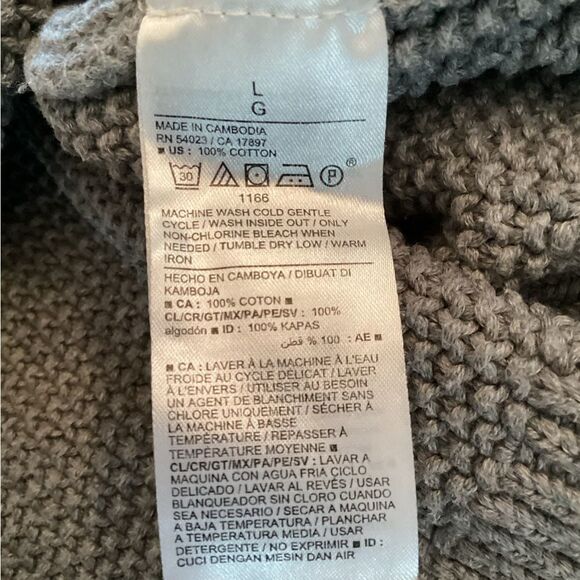 OLD NAVY SIZE LARGE MED HEATHER GREY TEXTURED TUNIC SWEATER - Picture 6 of 6